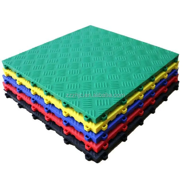 
pp indoor interlocking plastic floor tiles for repair workshop/removable plastic interlocking warehouse floor mats 