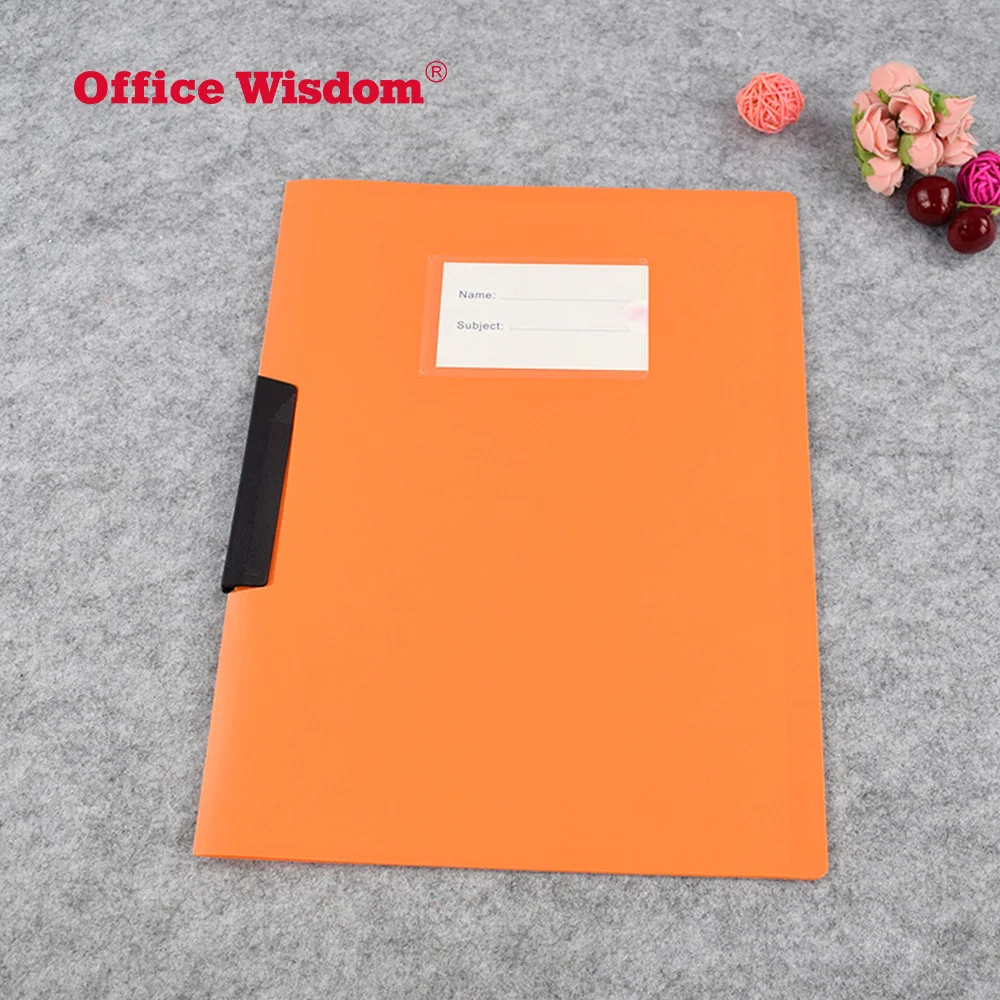 Office Wisdom A4 PP plastic Rotary clip file folder Rotary clip report folder cover with swing clip file