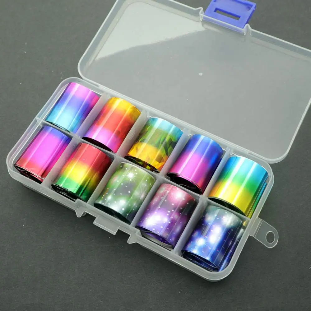 2019 new trender 10 rolls Designs Newest  Beautiful  Nail Art Sticker Nail Foils for DIY
