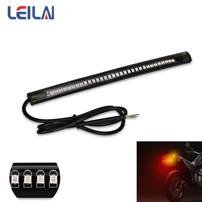 12v Universal Flexible Brake Tail Stop Light Led Strip Motorcycle Led Tail Light Turn Signal Brake License Plate Strip Flexible