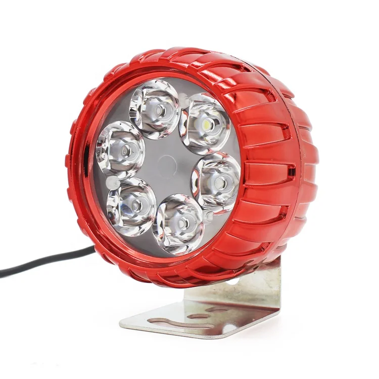 
universally fitting external led Headlights plastic abs 6led 12V color light body front fog lights tire shape for motorcycle 