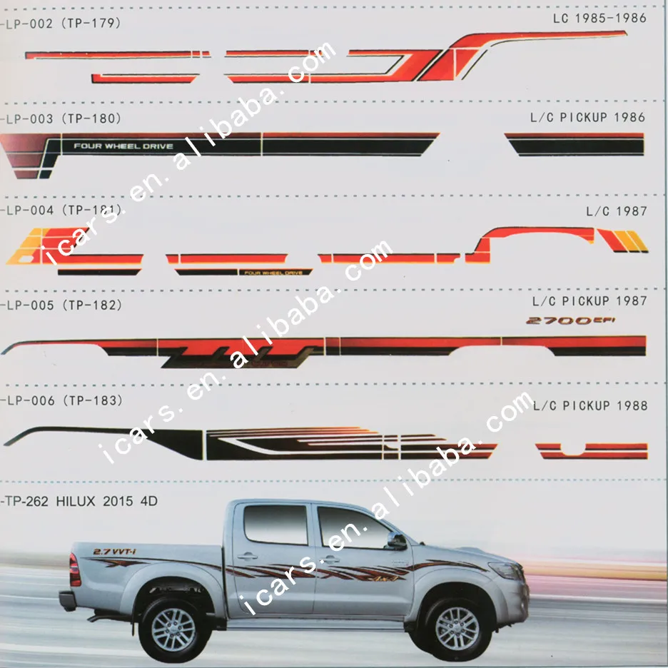 High Quality Car parts body sticker for hilux vigo revo