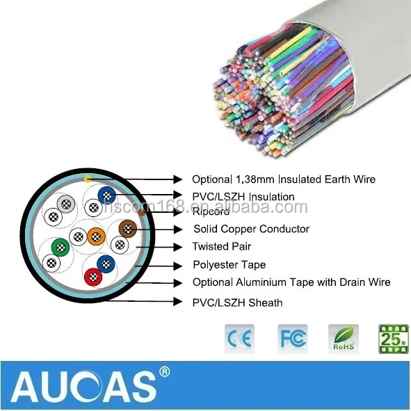 Indoor cat3 multipair 2-200 pairs Communication rj11 telephone cable