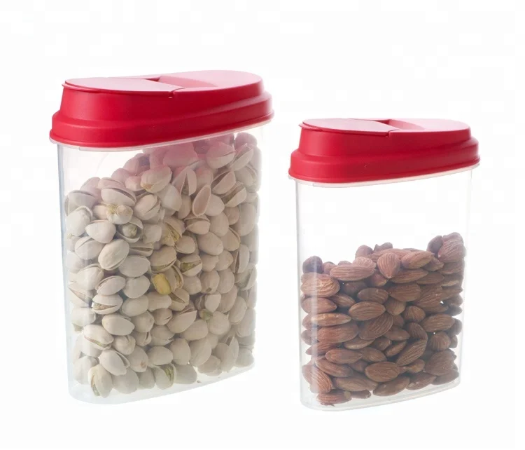 Houseware 5pcs nuts box storage cereal food dispenser plastic container set  for cereal, snacks and sugar