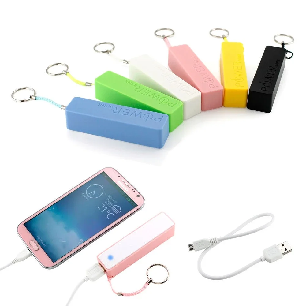 ULcertified Mini Gift 2200mah Perfume Keychain Mobile Phone Power Bank Logo Custom Square Colorful External Battery Charger