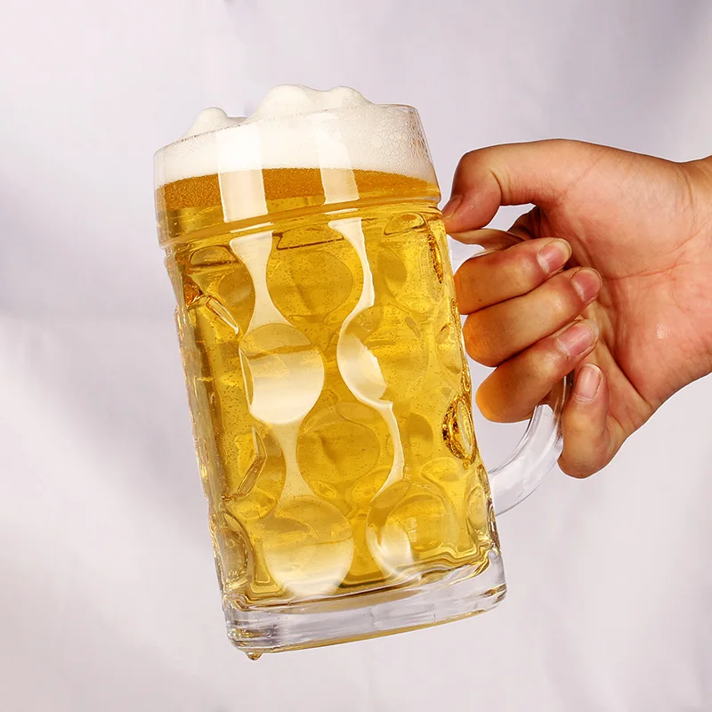 ALiiSAR hot products wholesale cheap 1 litre beer glass mug with handle