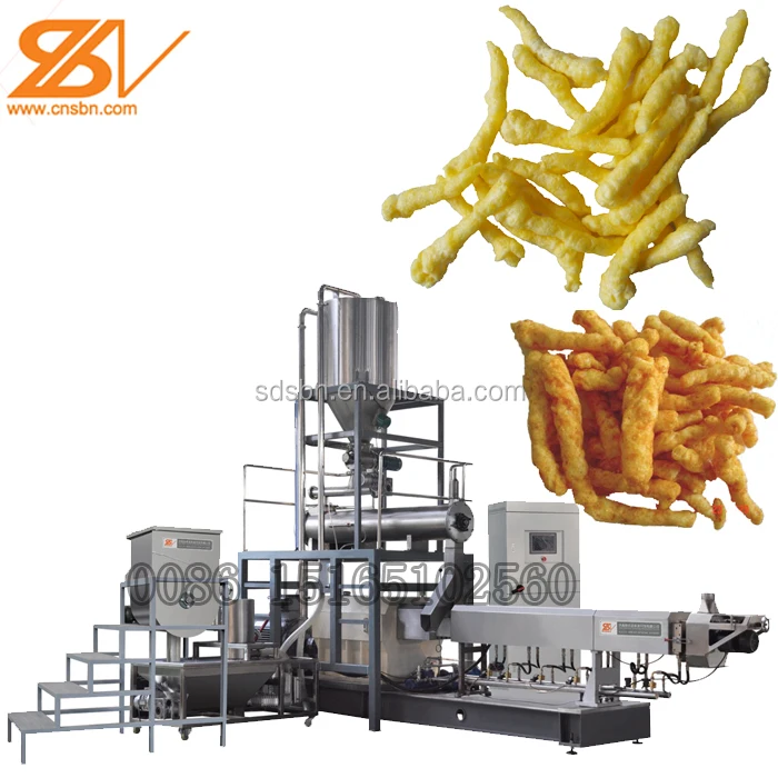 CE full automatic kurkure cheetos corn curls snacks production line
