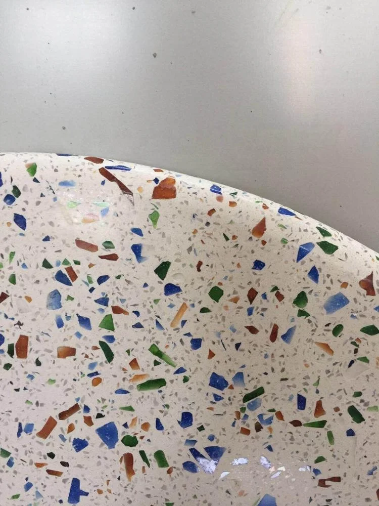 Colorful glass terrazzo 28 inch round table top