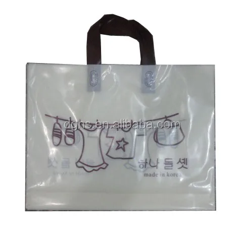 Glossy Soft Loop Plastic Handle Bags /merchandise bags for shopping