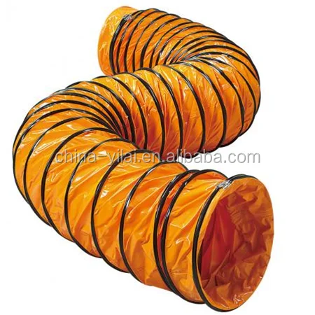 orange color pvc tarpaulin flexible duct for air movers, good quality and reasonable price flexible duct for ventilating