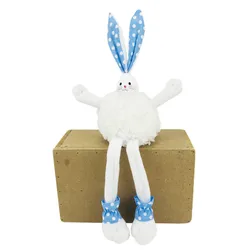 Handmade Holiday Spring Decoration Super Soft Velvet Lovely Pink Ear Bunny Plush Rabbit For Easter Home Decor