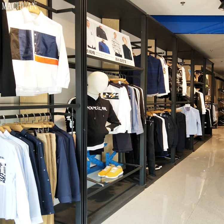 Custom High End Menswear Clothing Store Fixtures Designs Bespoke Commercial European Style Mens Suit Store Furniture Design