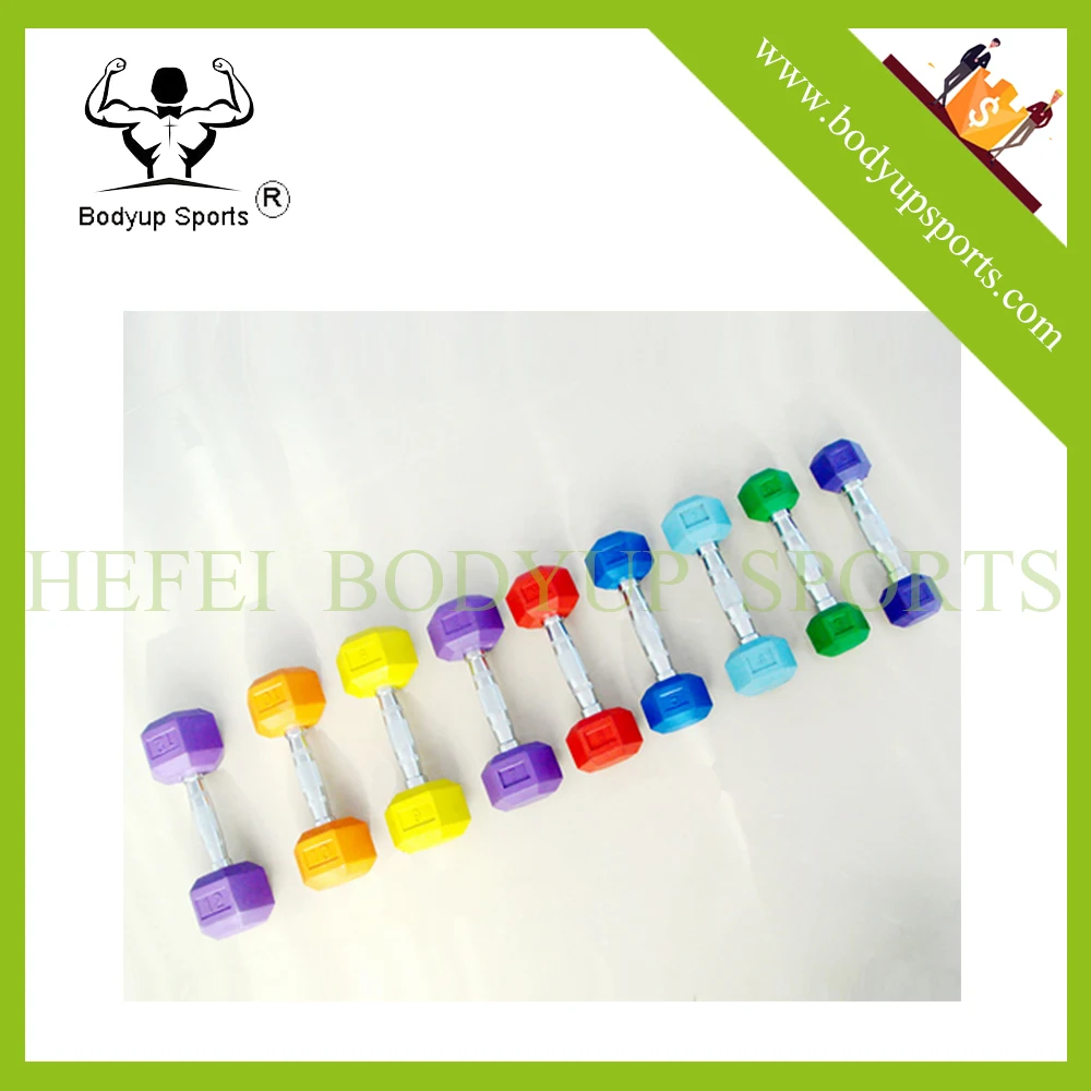 Crossfit Equipment Wholesale Hex Rubber Coated weights dumbbell