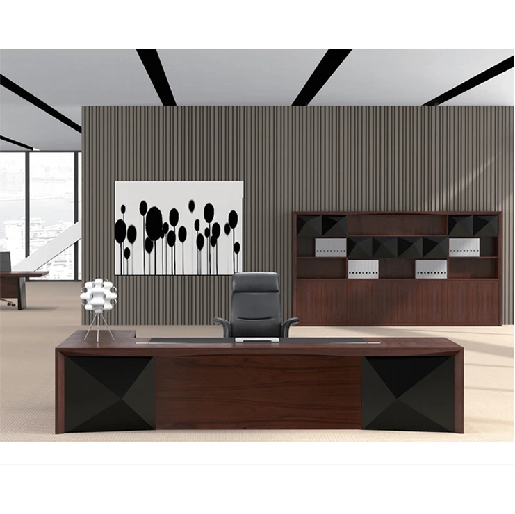 Hot sale principal desk office furniture counter table luxury solid wooden manager/CEO/boss computer table customized good price