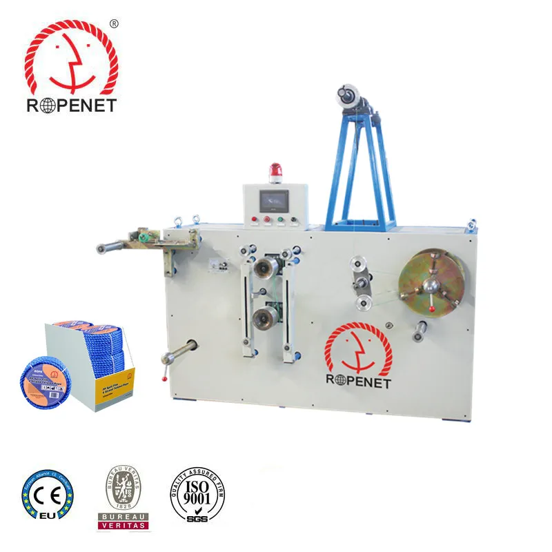 semi automatic Braided twisted pp raffia rope cross winding coiler winder coiling machine