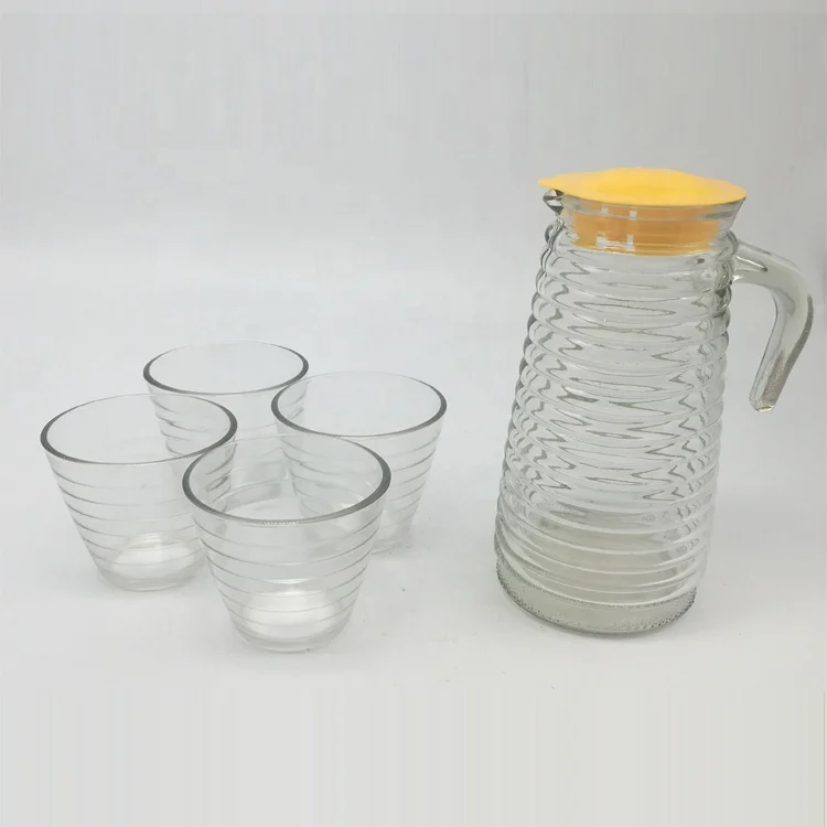 5pcs glass juice jug with cup set