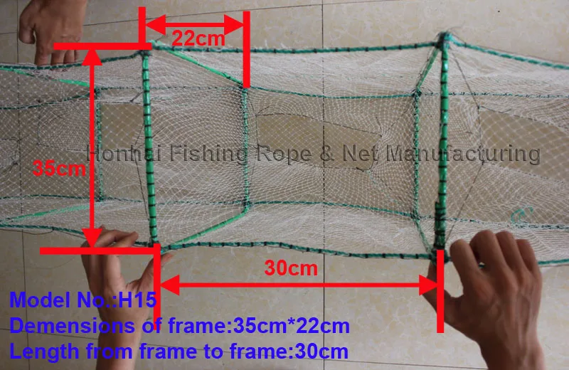 High quality long train fishing trap with length 9.5m 29 sections