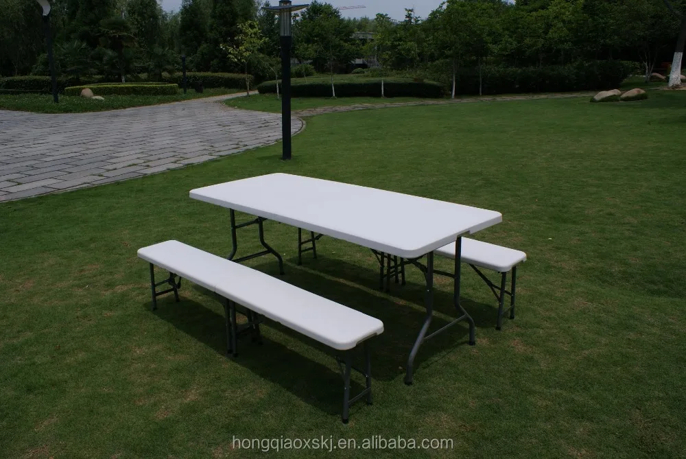 Easy Carry 6foot portable Outdoor lightweight plastic picnic camping suitcase folding table