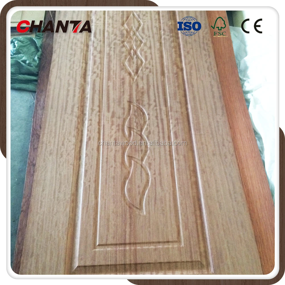 China wholesale decorative interior wood veneer MDF door skin price for home