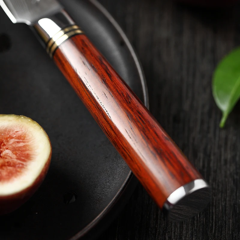Professional Japanese classic 3 inch rosewood handle Damascus steel kitchen paring knife