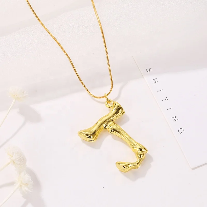 wholesale pendant cheap personalized simple r gold 26 letter necklace