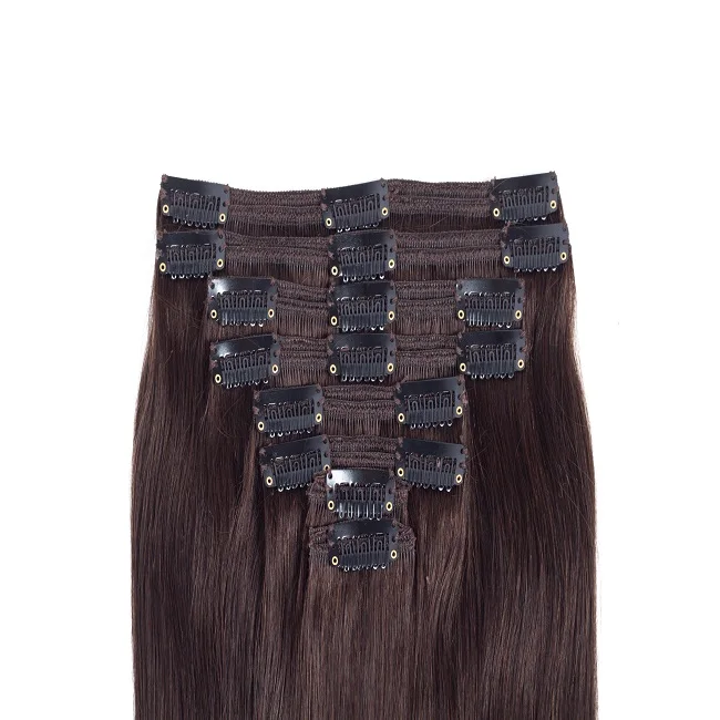 Buying from india high quality indian virgin human hair 18 clips seamless clip in hair extensions for thin hair