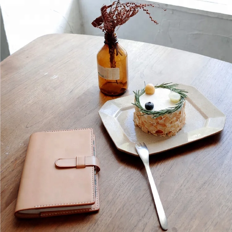 custom planner books pu leather book cover coat a6 b6  dotted grid tomoe river paper one day one page  journals with buckle