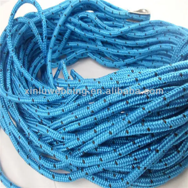 Blue braided polyester rope