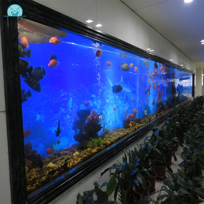 Custom design wall mounted artificial accessories aquarium fish tank large