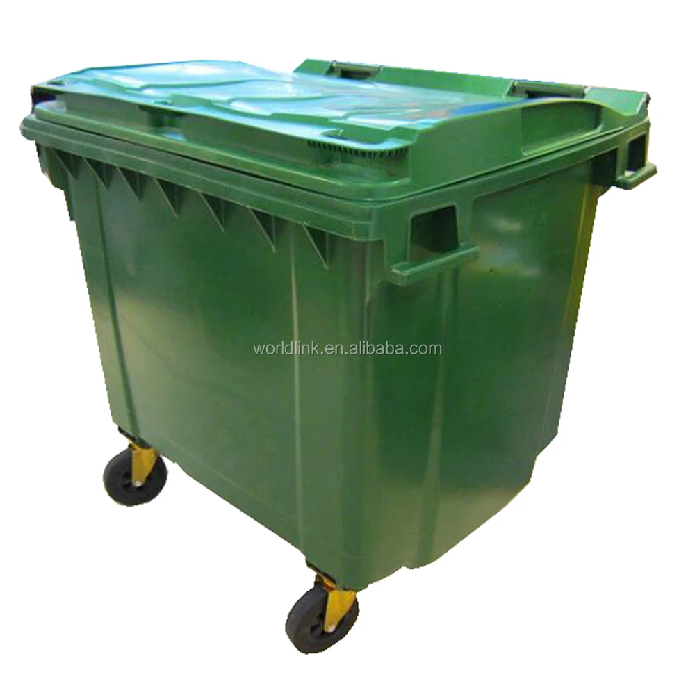 1100 litre Plastic Outdoor Wheelie Waste Bin with Foot pedal