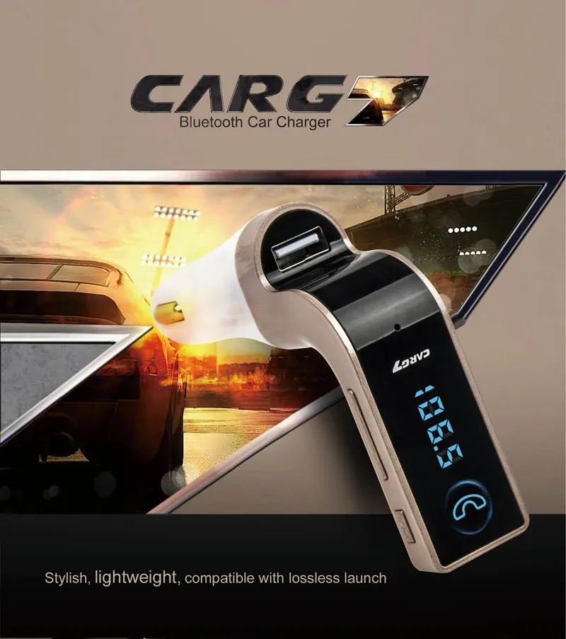 GXYKIT  Car MP3 Audio Player Bluetooth Car Kit wireless FM Transmitter aux Handsfree Calling USB phoneCharger car G7