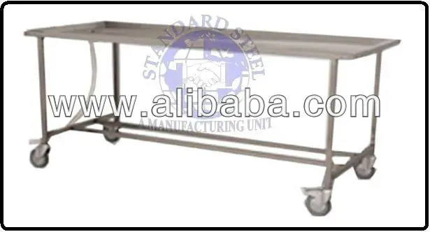 Medical Adjustable Overbed Table Stainless Steel Morgue Dead Body Autopsy table Dissection Table manufacture