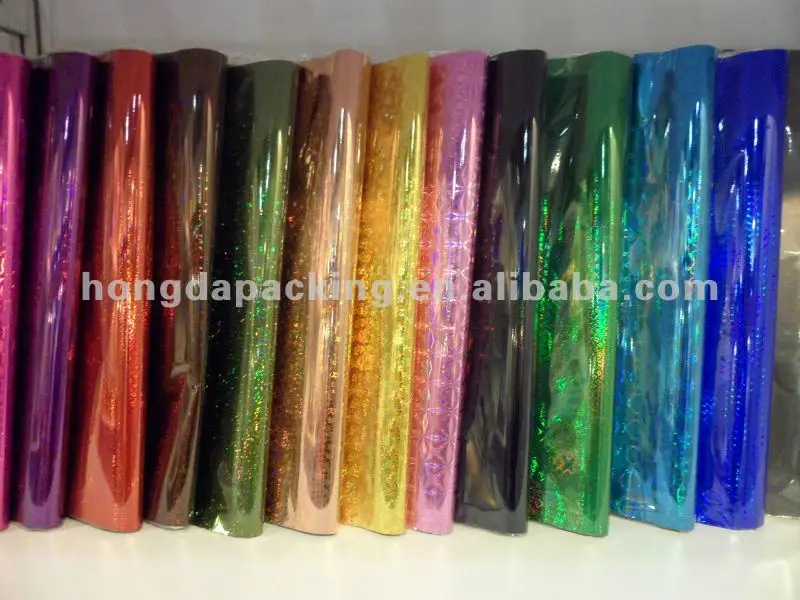 printed flow wrap film,gift holo sheet,christmas plastic gift wrap film