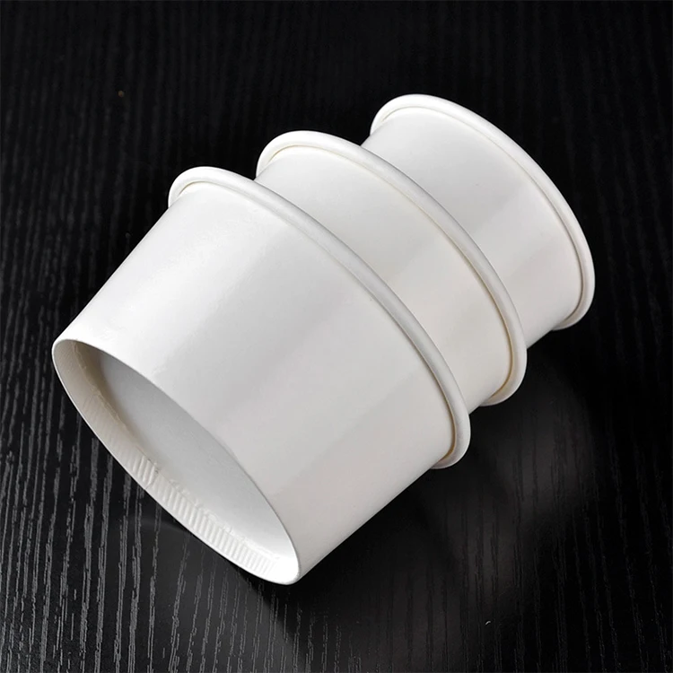Hot selling eco friendly disposable yogurt 3oz 5oz 8oz white ice cream paper cup with cover
