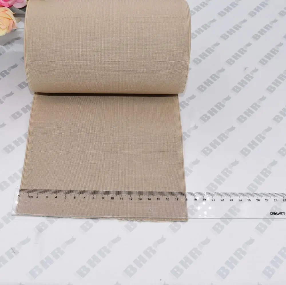 18cm 20cm wide black brown polyester elastic band latex straps rubber bands for boots shoe strap flat braided elastic band for g