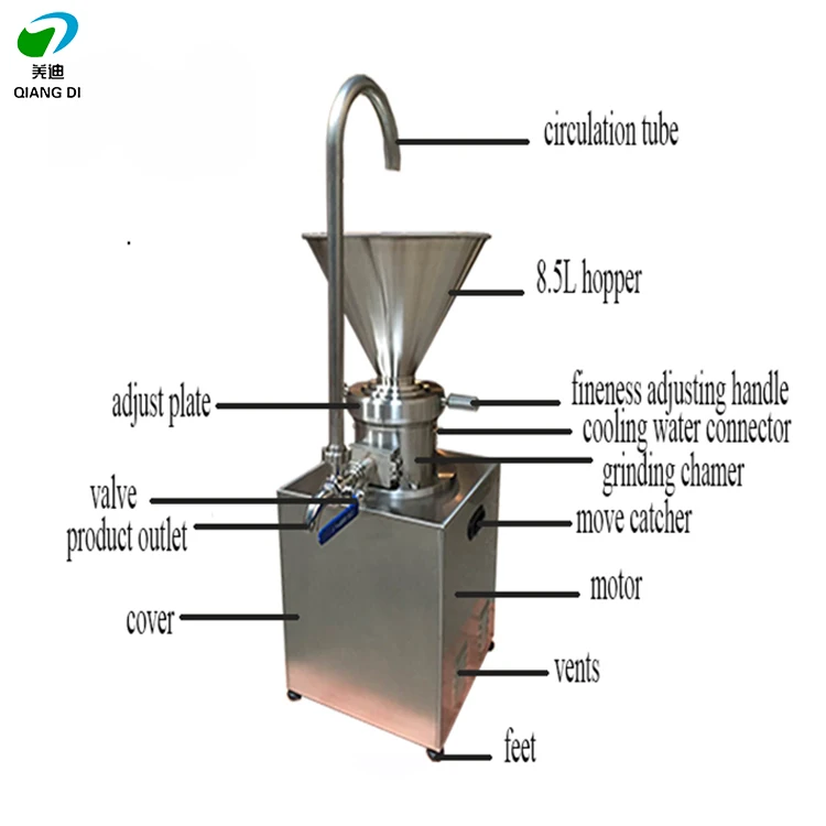stainless steel vegetable juice tahini peanut butter pepper chilli sauce making machine/colloid mill