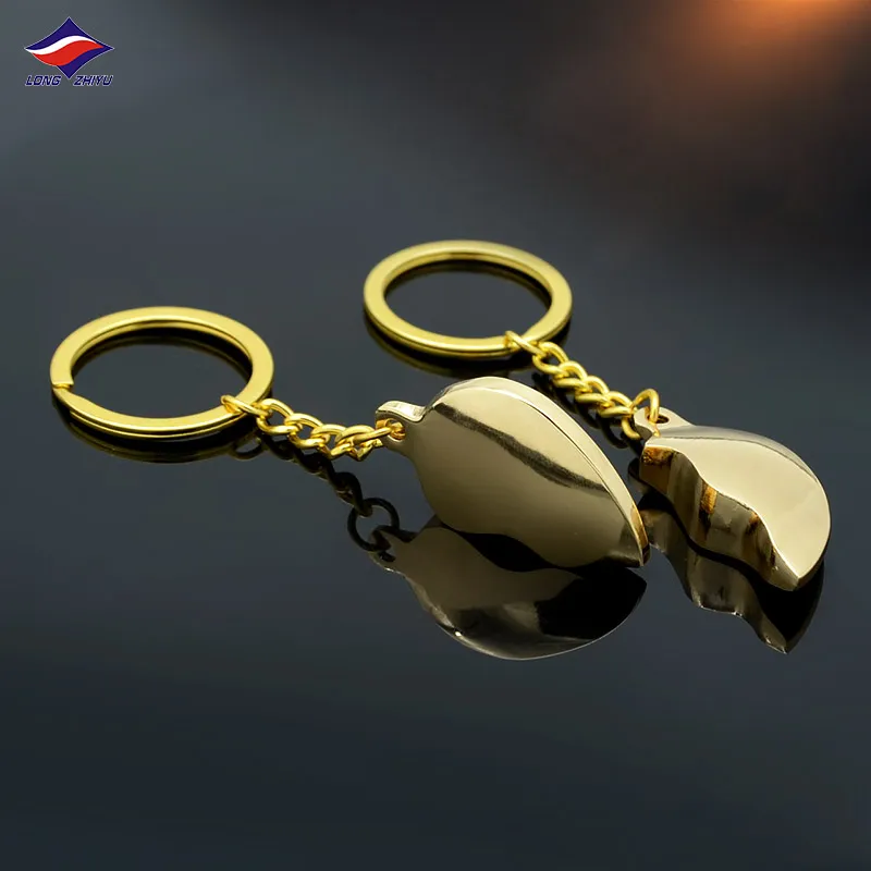 Longzhiyu 17 years metal key chain supplier custom heart shape kechain couple keychain heart key ring