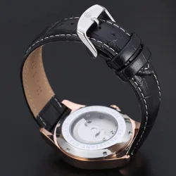 New luxury three eyes drilling mechanical watches skeleton mechanical belt watch