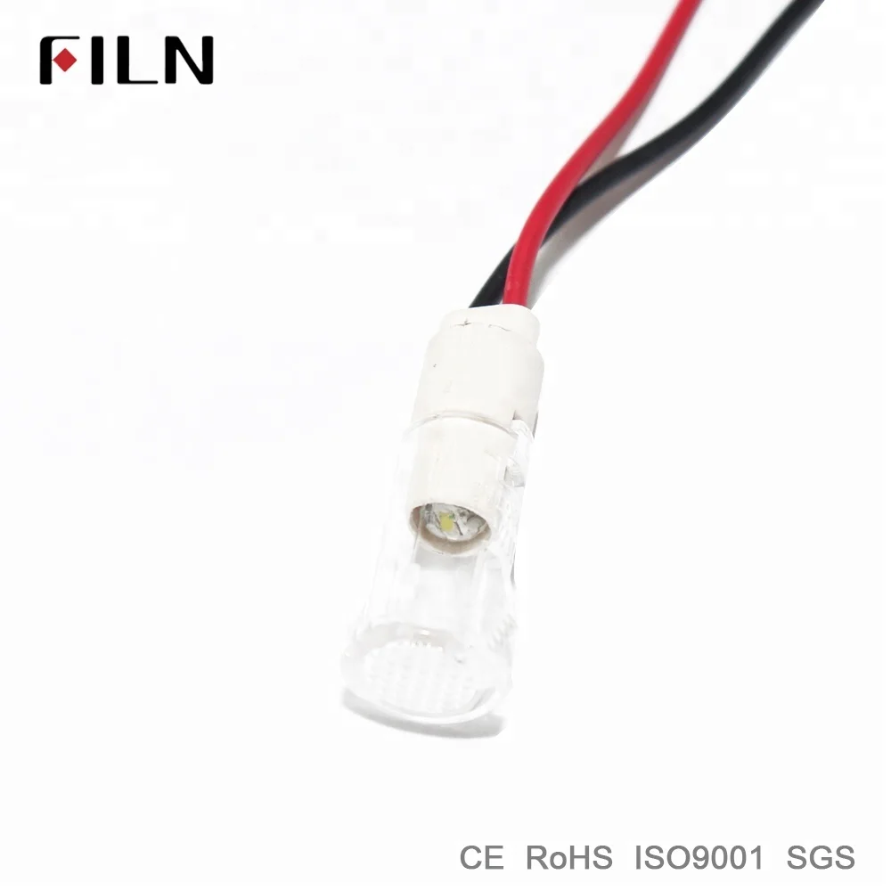 VDE 10mm panel red green led signal light Plastic indicator lamp 12v 24v with wire for water heater kitchen equipment