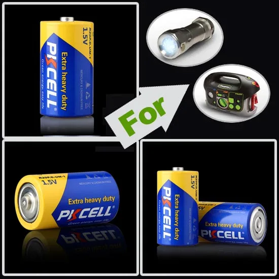 Free Samples PKCELL D Cell Battery R20P R20S R20 1.5v Um1 Carbon Zinc Batteries
