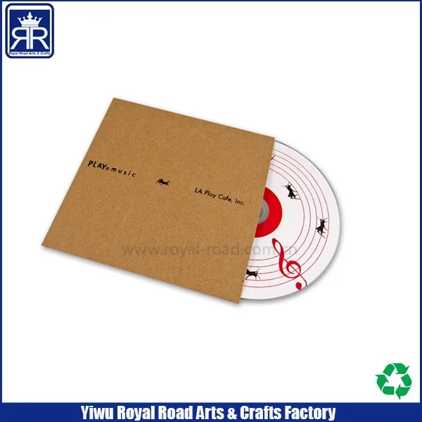 1 disks Kraft Paper CD Jackets for Discs Packaging