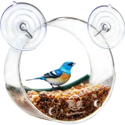 Fashion Acrylic Watch Wild Birds Up Close Round Window Bird Feeder for Bird Lovers & Fun Summer Activity for Kids As Great Gift