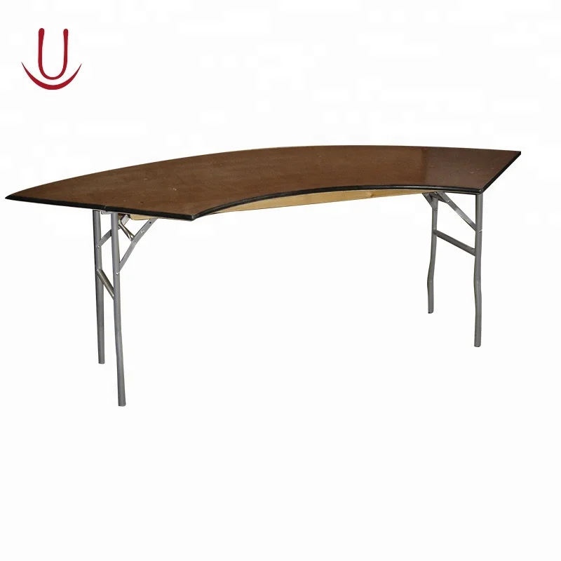 Hot sale hotel furniture plywood 10 people folding round dining table