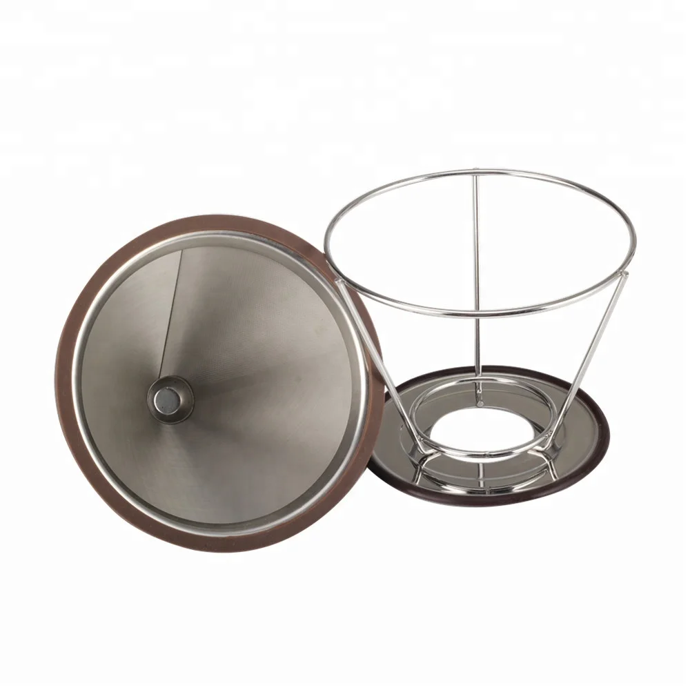 Cone Dripper with Removable Cup, Stainless Steel Filter, Pour Over Coffee Dripper