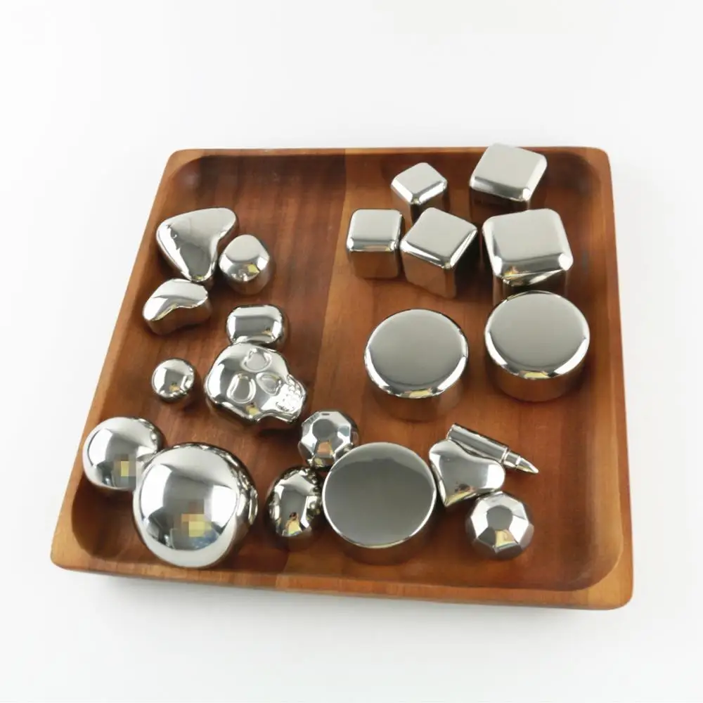 Stainless steel whiskey cool chiller luxury ice stone mirror polish ice cube pieces