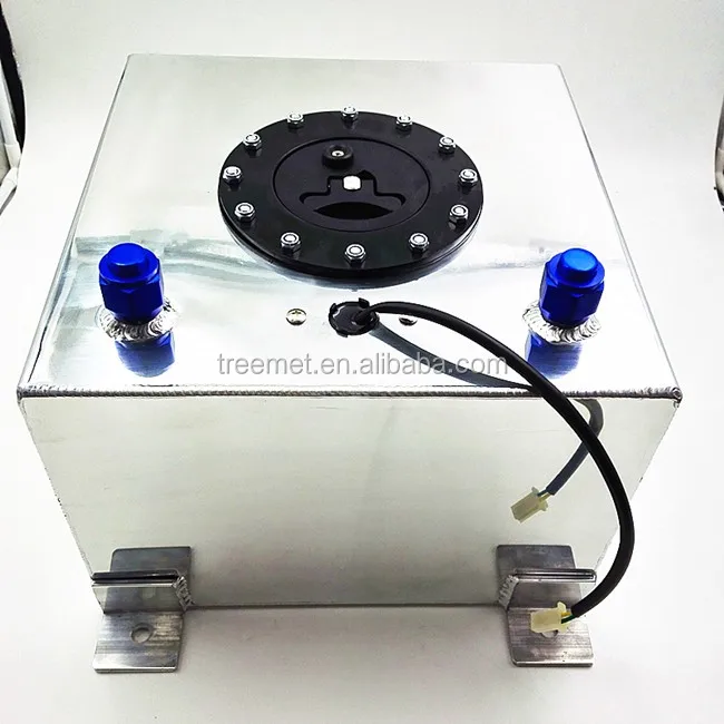 10-GALLON POLISHED ALUMINUM RACING/DRIFT/STREET FUEL CELL GAS TANK+LEVEL SENDER