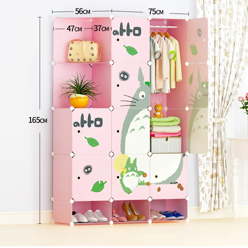 Portable Kids Wardrobe Modular Cabinet for Space Saving, Ideal Storage Organizer Cube for books, toys, towels