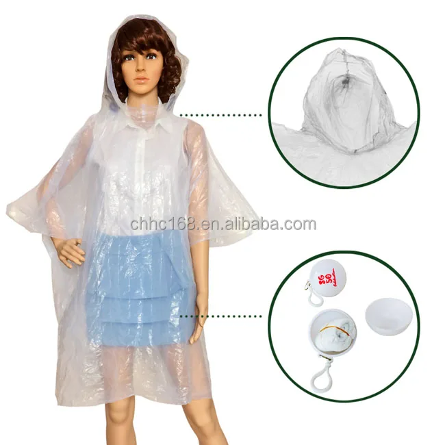 Promotional Disposable Printing PE Raincoats in ball