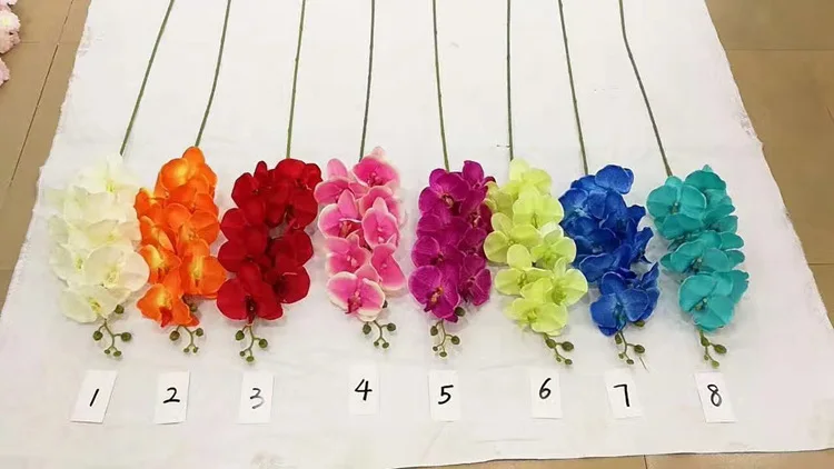 
artificial Phalaenopsis manufacturers High quality 9 heads real touch Orchids annual flower wedding 