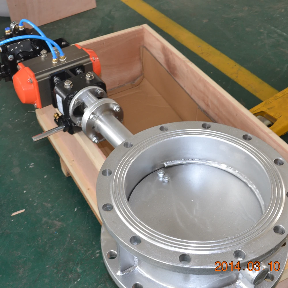 single acting High temperature pneumatic Flange Ventilation Butterfly valve